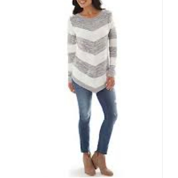 Apt.9 Women's Gray and White Sweater Pullover Size Large - Picture 5 of 5